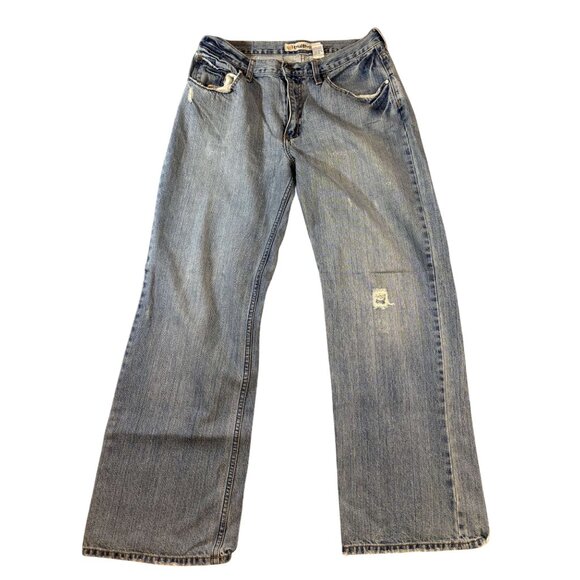 Mens Bullhead Y2K Light Wash Straight Leg Blue Denim Jeans 100% Cotton - 33X30 - Picture 2 of 4